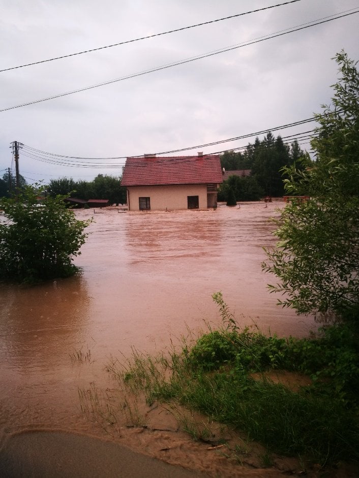 powódź Myślenice Głogoczów Raba