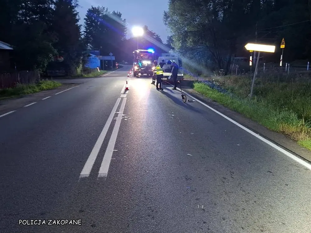 Wypadek na trasie do Zakopanego. Pieszy transportowany do szpitala
