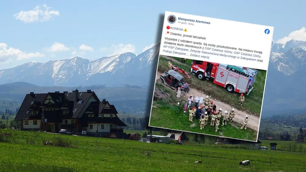 Wypadek quada w Dzianiszu. Ucierpiała pasażerka