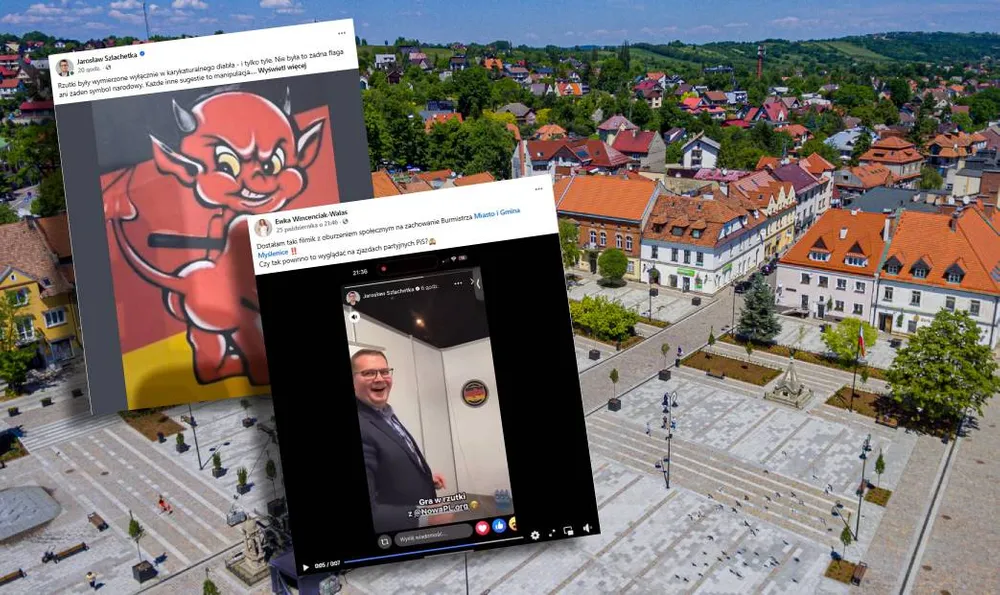 Rzucał we flagę czy tylko w diabełka? Burmistrz Myślenic na celowniku mediów