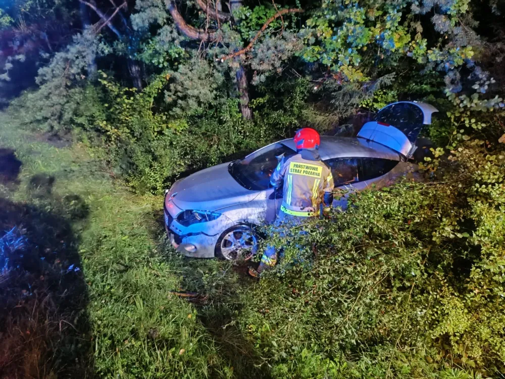 Kierowca może mówić o dużym szczęściu. Groźny wypadek koło Olkusza