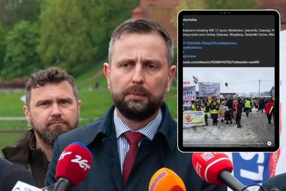 Pod Krakowem odbyły się protesty przeciw nowej S7. Mieszkańcy mówią „dość”