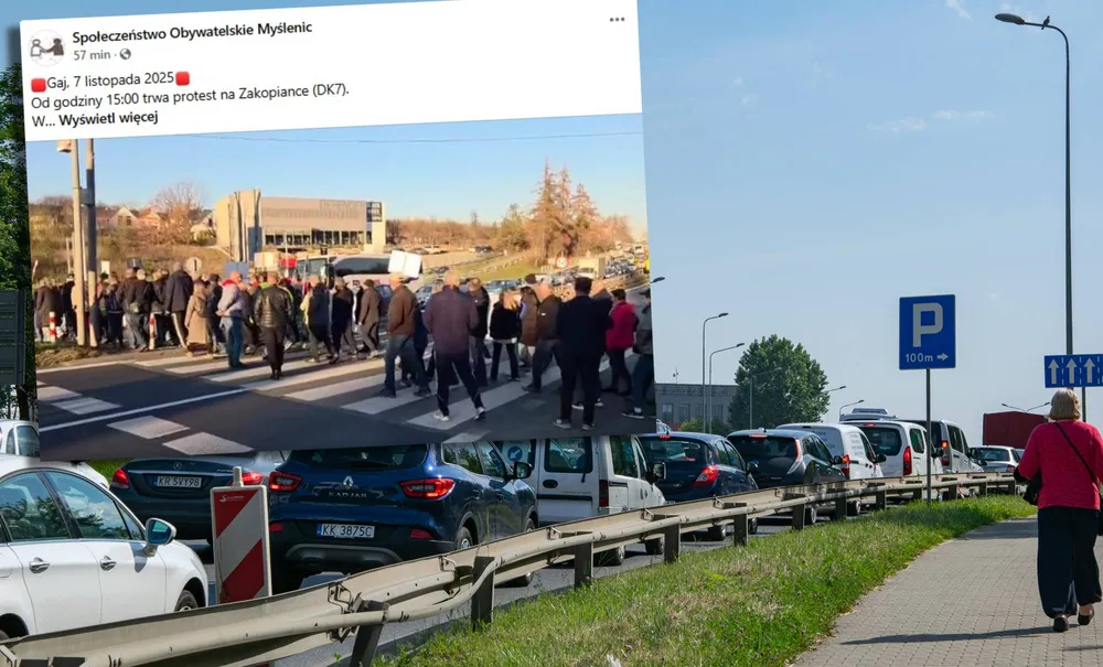 Tłum na pasach. Kierowcy w nerwach. Protesty w sprawie S7 zablokowały dwie trasy