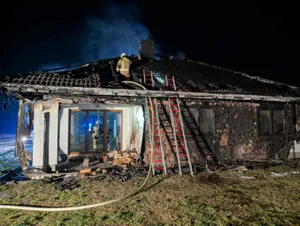 Dramatyczny pożar w Luszowicach. Dom mieszkalny stanął w płomieniach