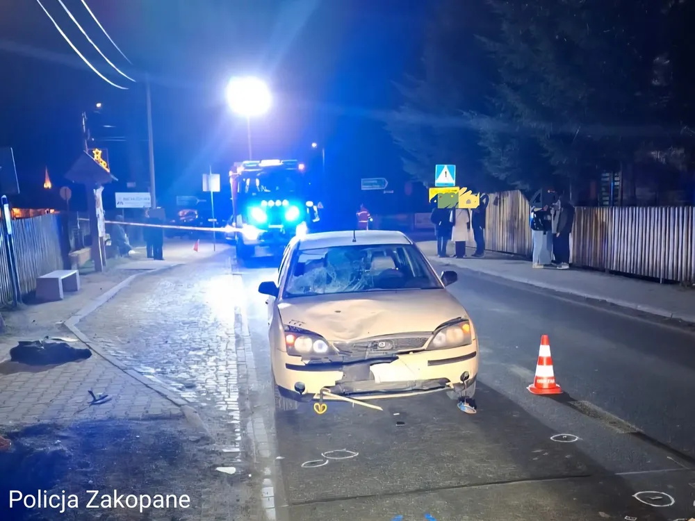 Wieczorne potrącenie na Podhalu. Kobieta w ciężkim stanie w szpitalu