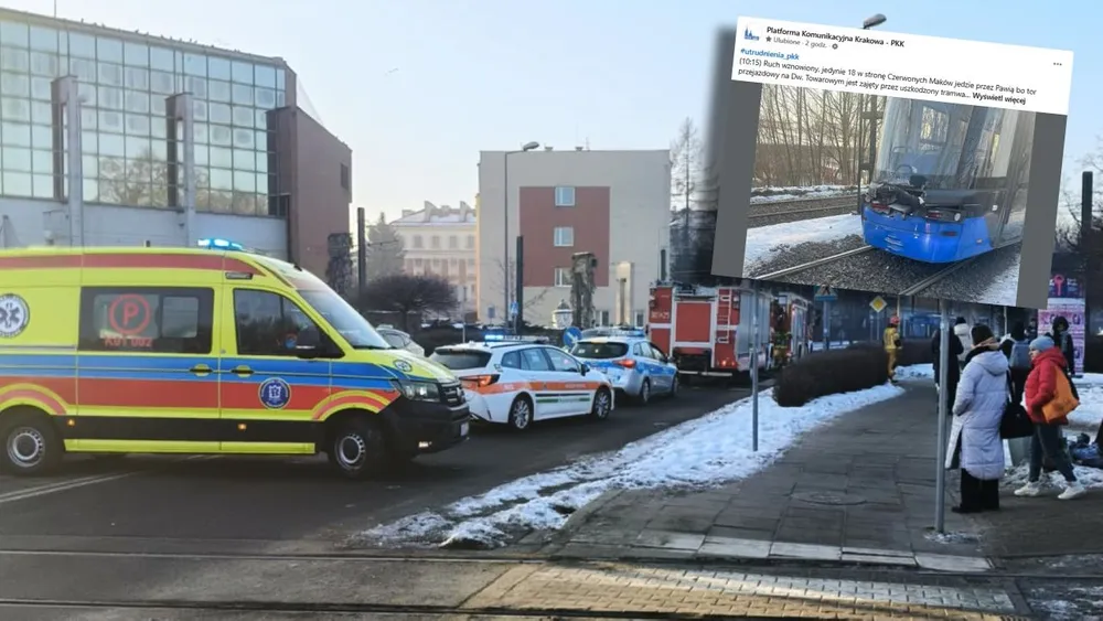 Zderzenie tramwajów w Krakowie. Są poszkodowani