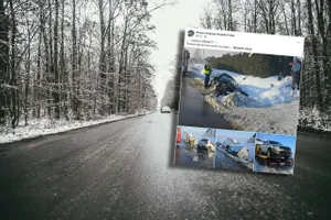 Pięć aut rozbitych, pięć osób poszkodowanych. Karambol na śliskiej drodze