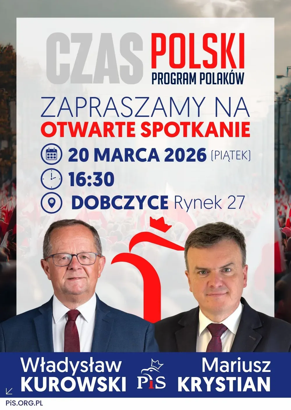 Dobczyce zapraszają na debatę o przyszłości Polski z posłami Kurowskim i Krystianem