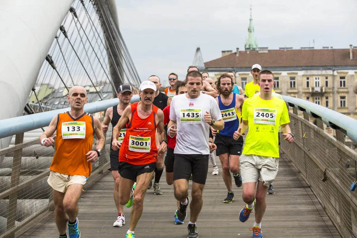 Cracovia Maraton 2014 na Kładce Bernatka