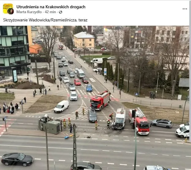 Wypadek na ul. Wadowickiej