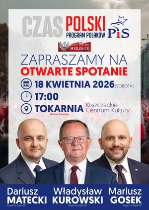 Spotkanie z posłami w Tokarni. Dariusz Matecki i Mariusz Gosek gośćmi Władysława Kurowskiego