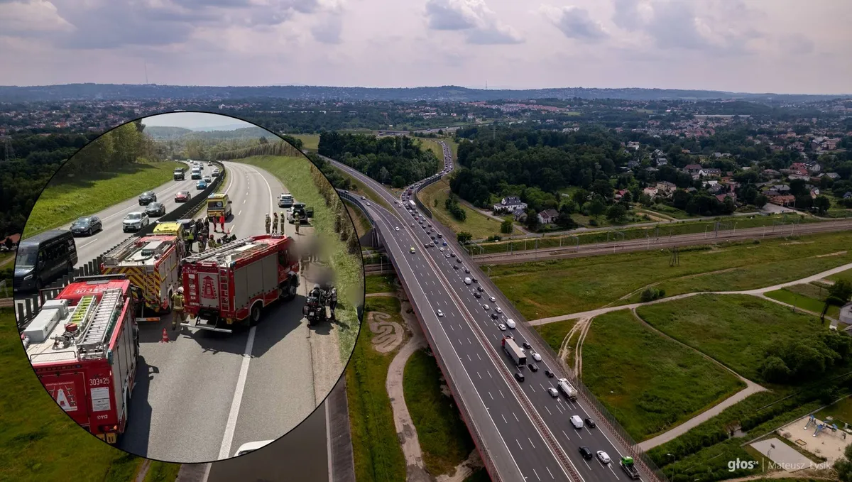 Wypadek na obwodnicy Krakowa 