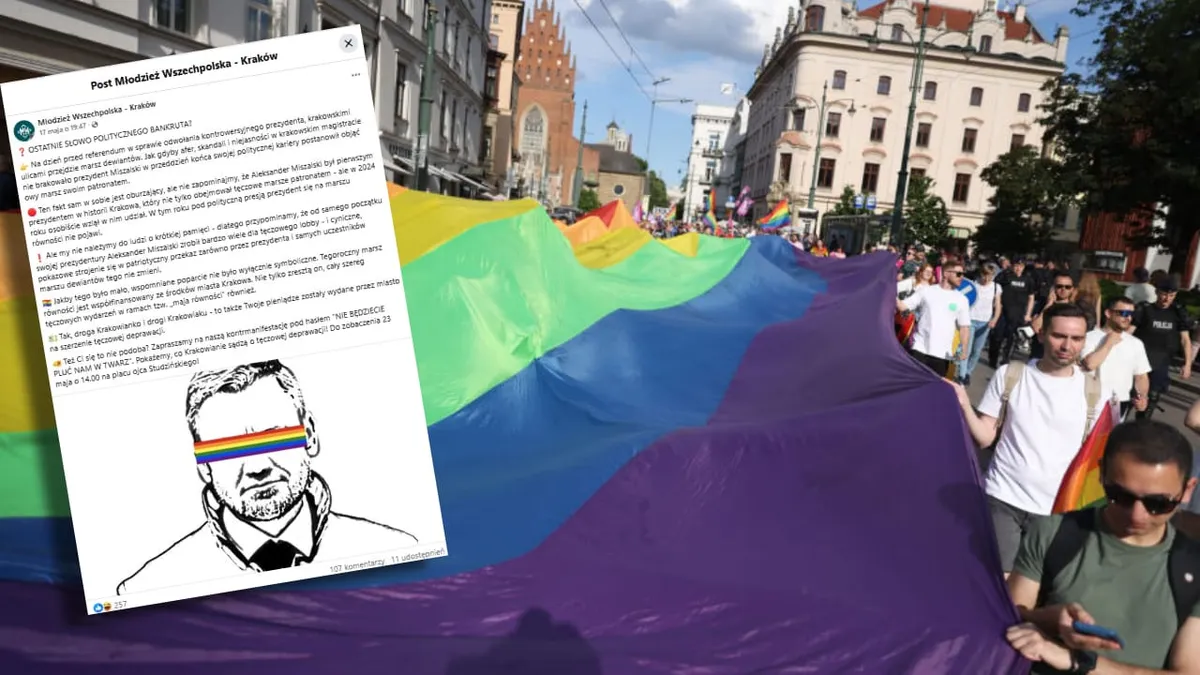 Flaga na Marszu Równości i post MW