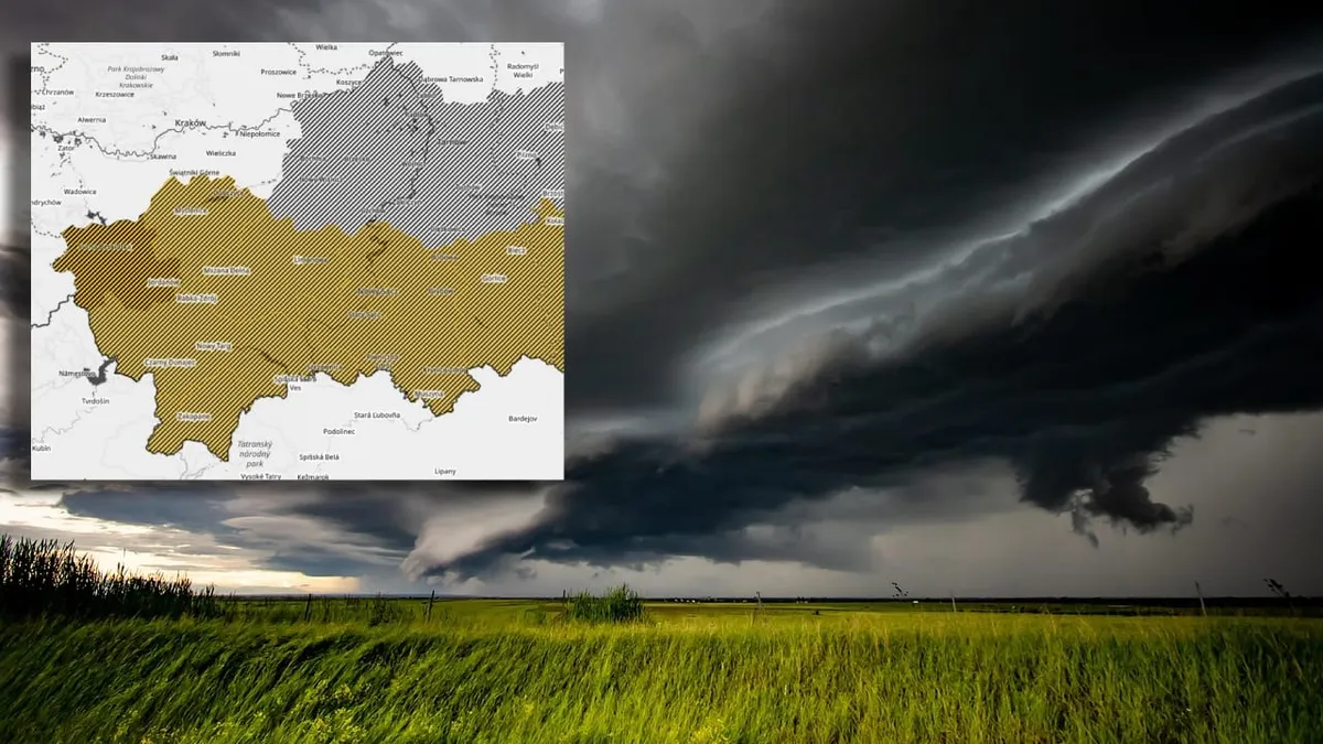 Ostrzeżenia o burzach w Małopolsce