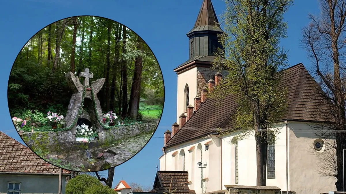 Kościół i źródełko w Sieprawiu 