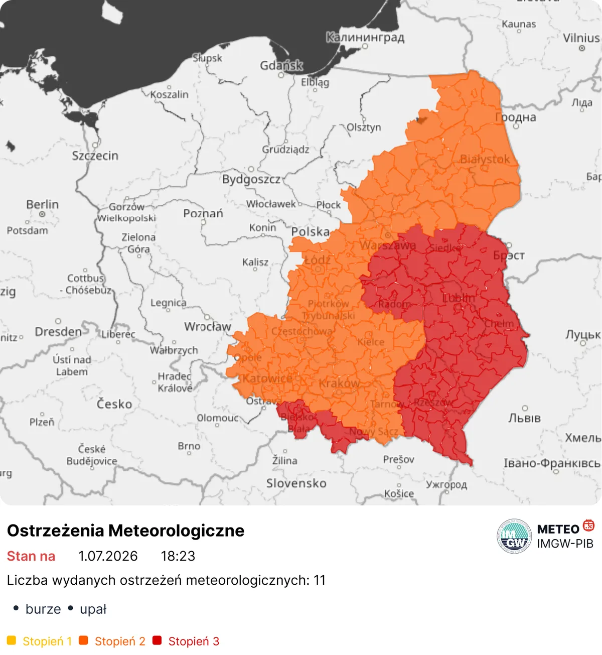 Ostrzeżenia IMGW 
