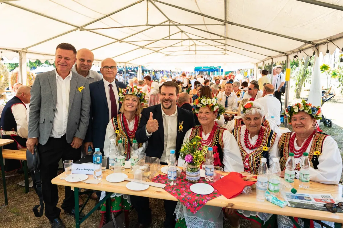 Michał Drewnicki na dożynkach w Ruszczy