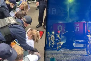 Najpierw blokada drogi, potem spłonął bus. Napięty weekend na drodze do Morskiego Oka
