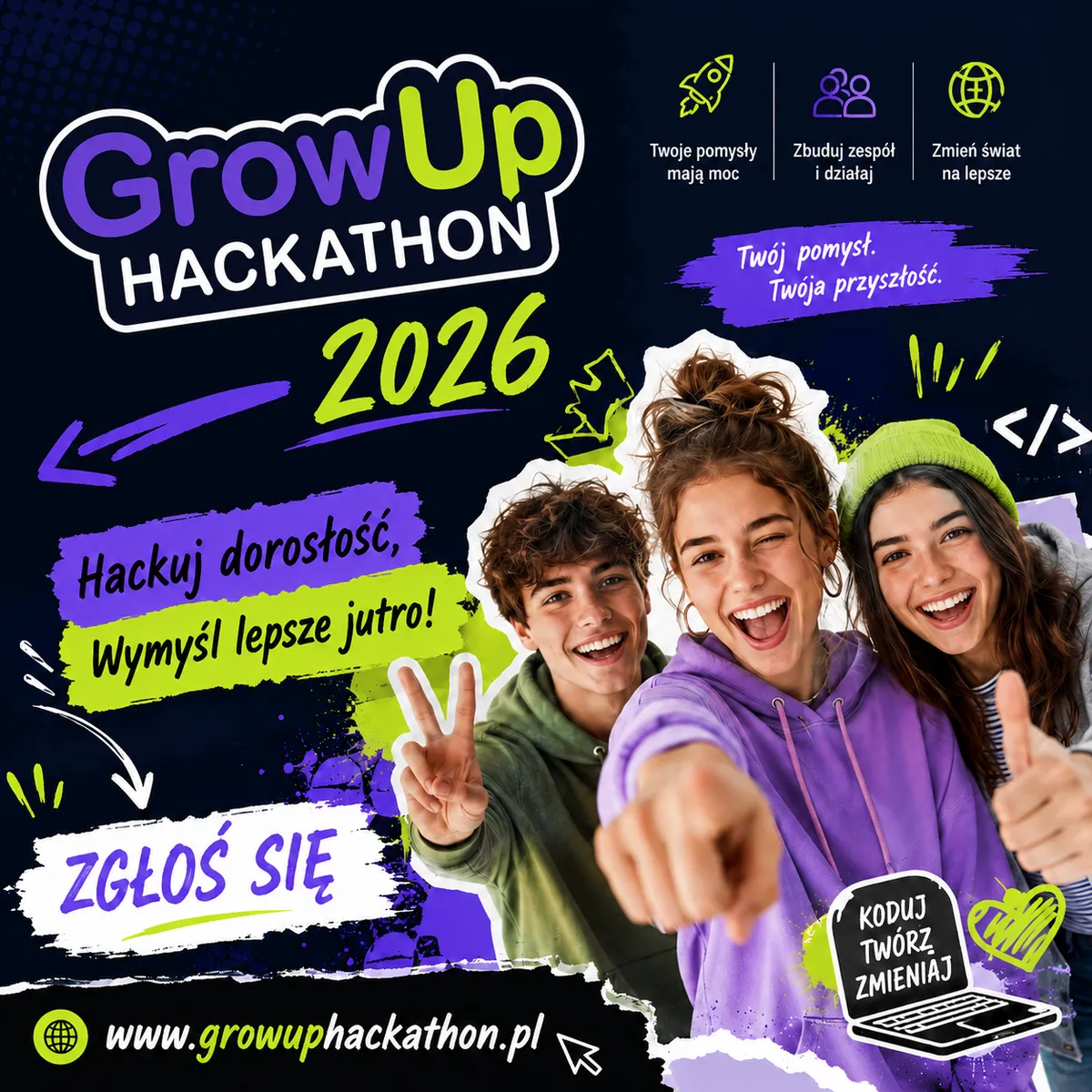GrowUp Hackathon. Młodzi stworzą rozwiązania na wyzwania dorosłości