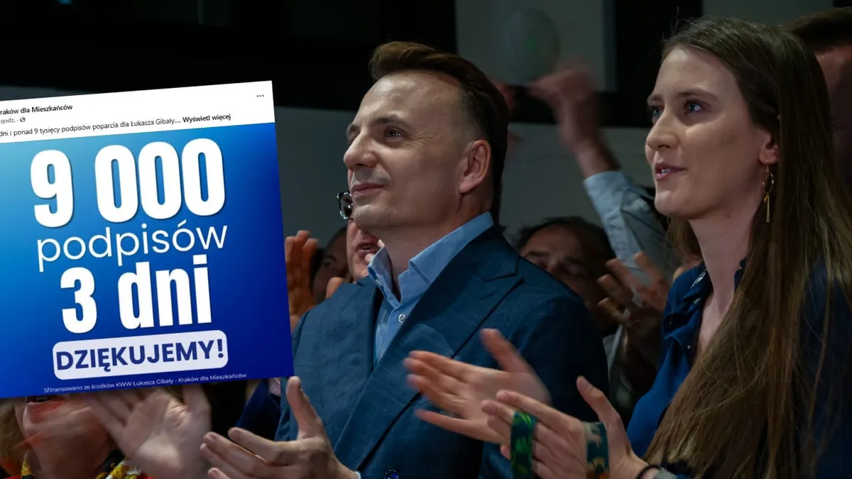 Łukasz Gibała na wieczorze wyborczym w 2024 roku