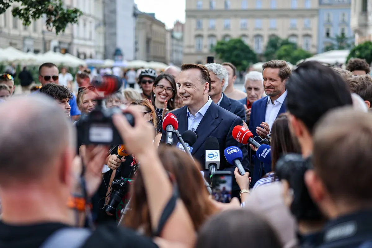 Łukasz Gibała na konferencji prasowe