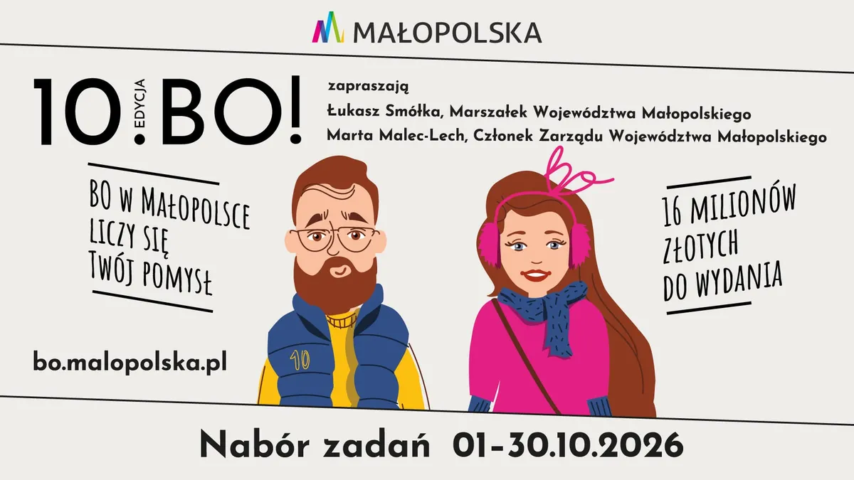 Budżet Obywatelski Województwa Małopolskiego: zgłoś pomysł do 30 października