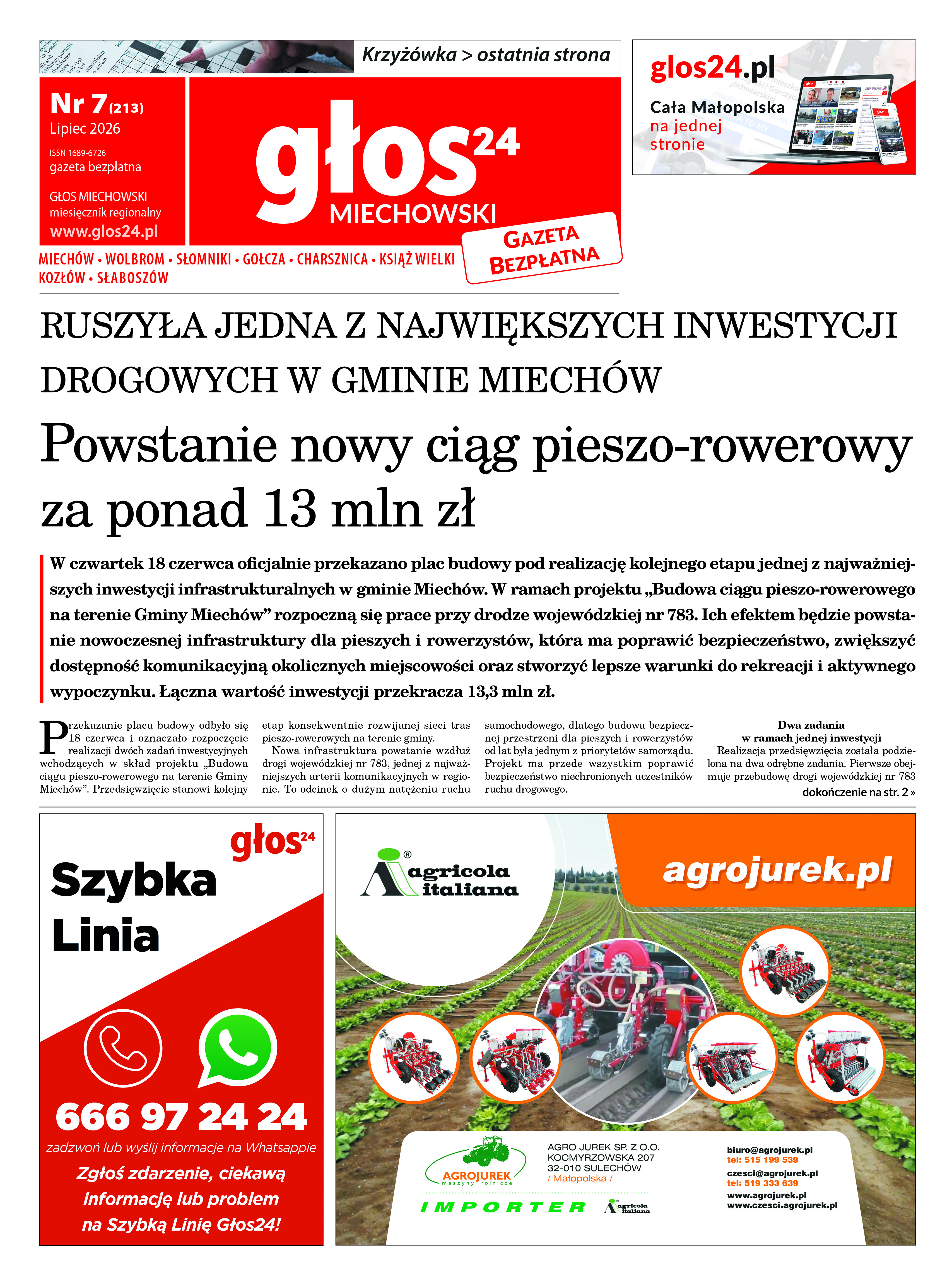 Okładka: Głos Miechowski – Lipiec 2026