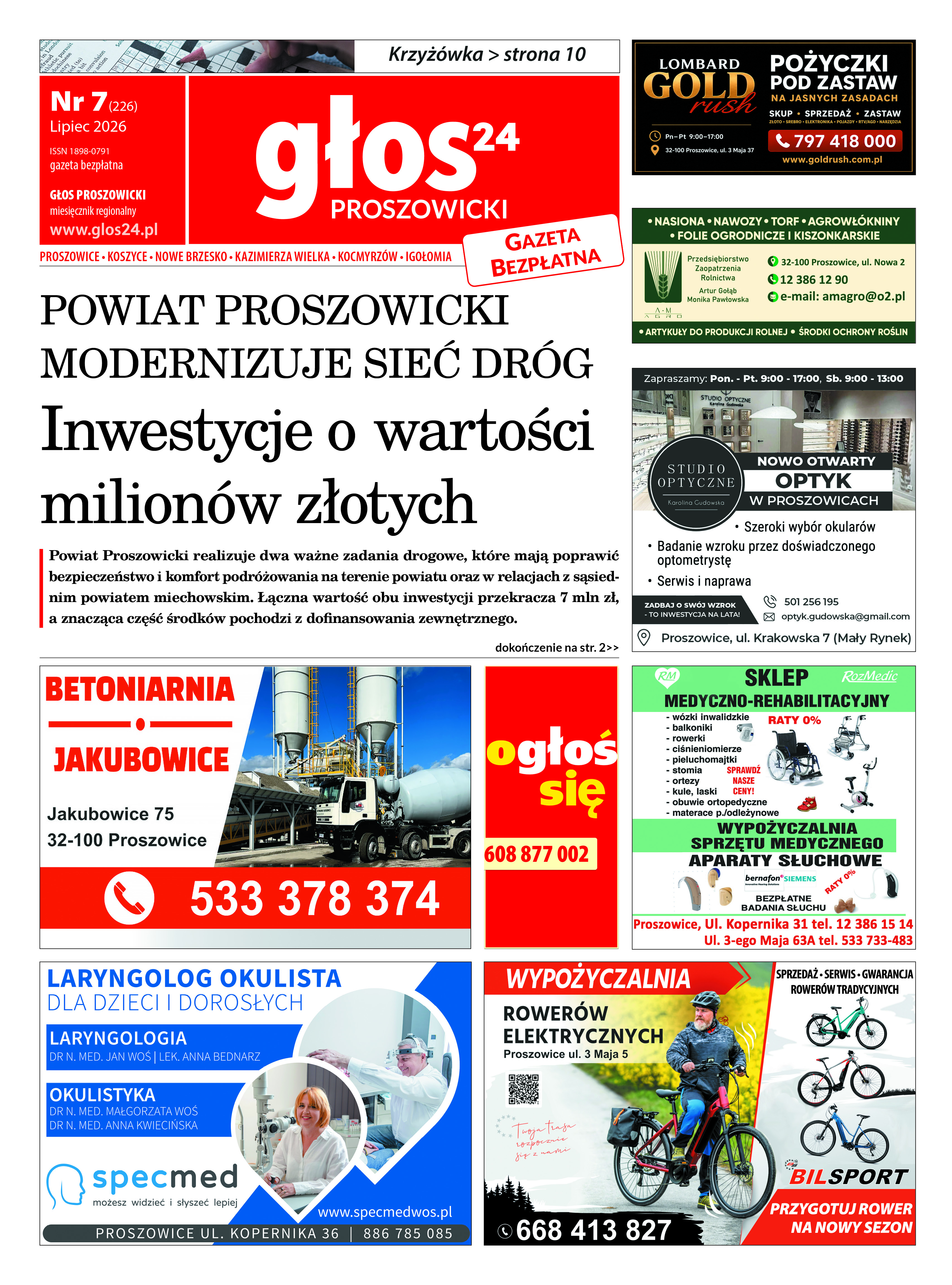 Okładka: Głos Proszowicki – Lipiec 2026