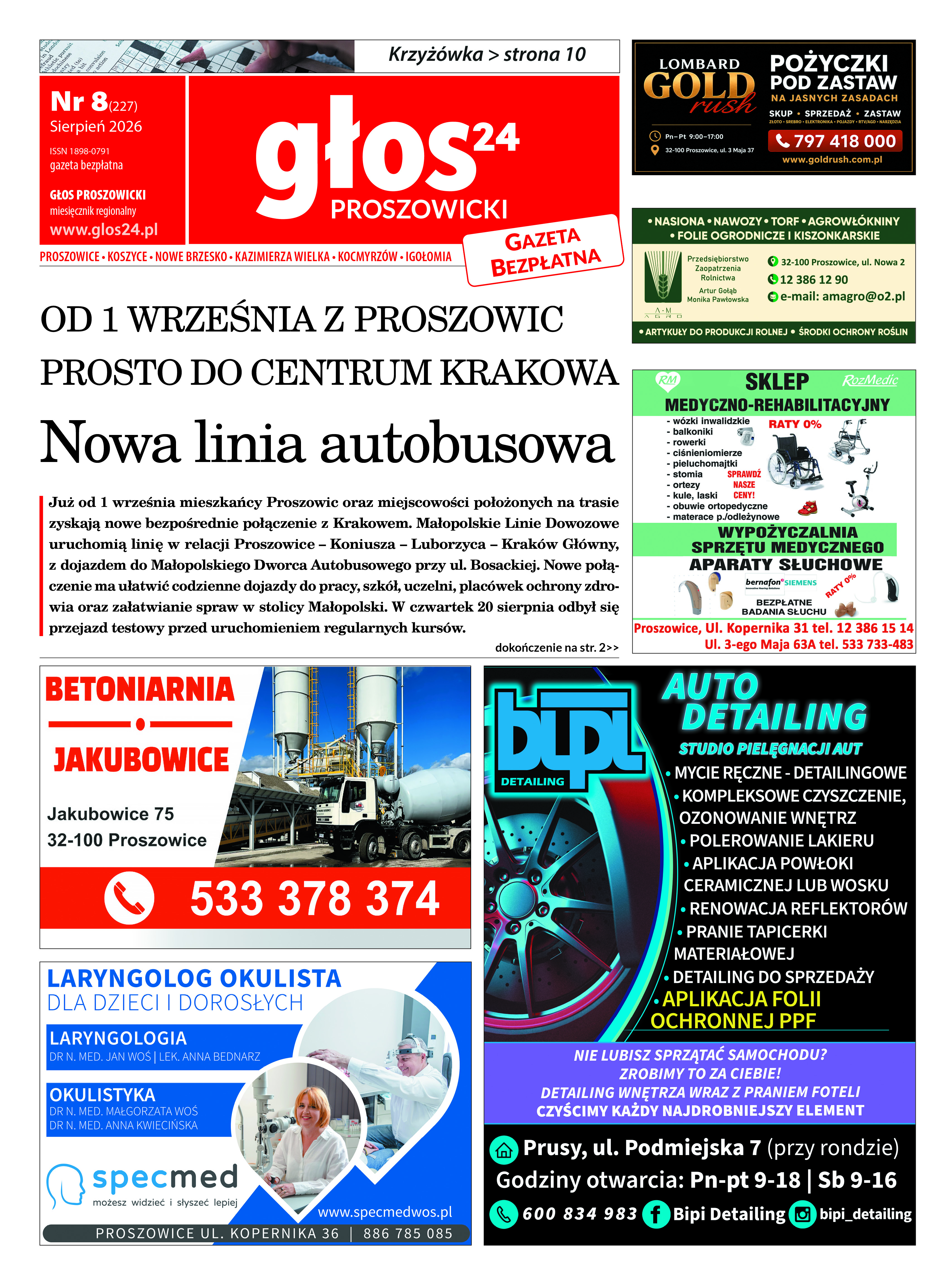 Okładka: Głos Proszowicki – Sierpień 2026
