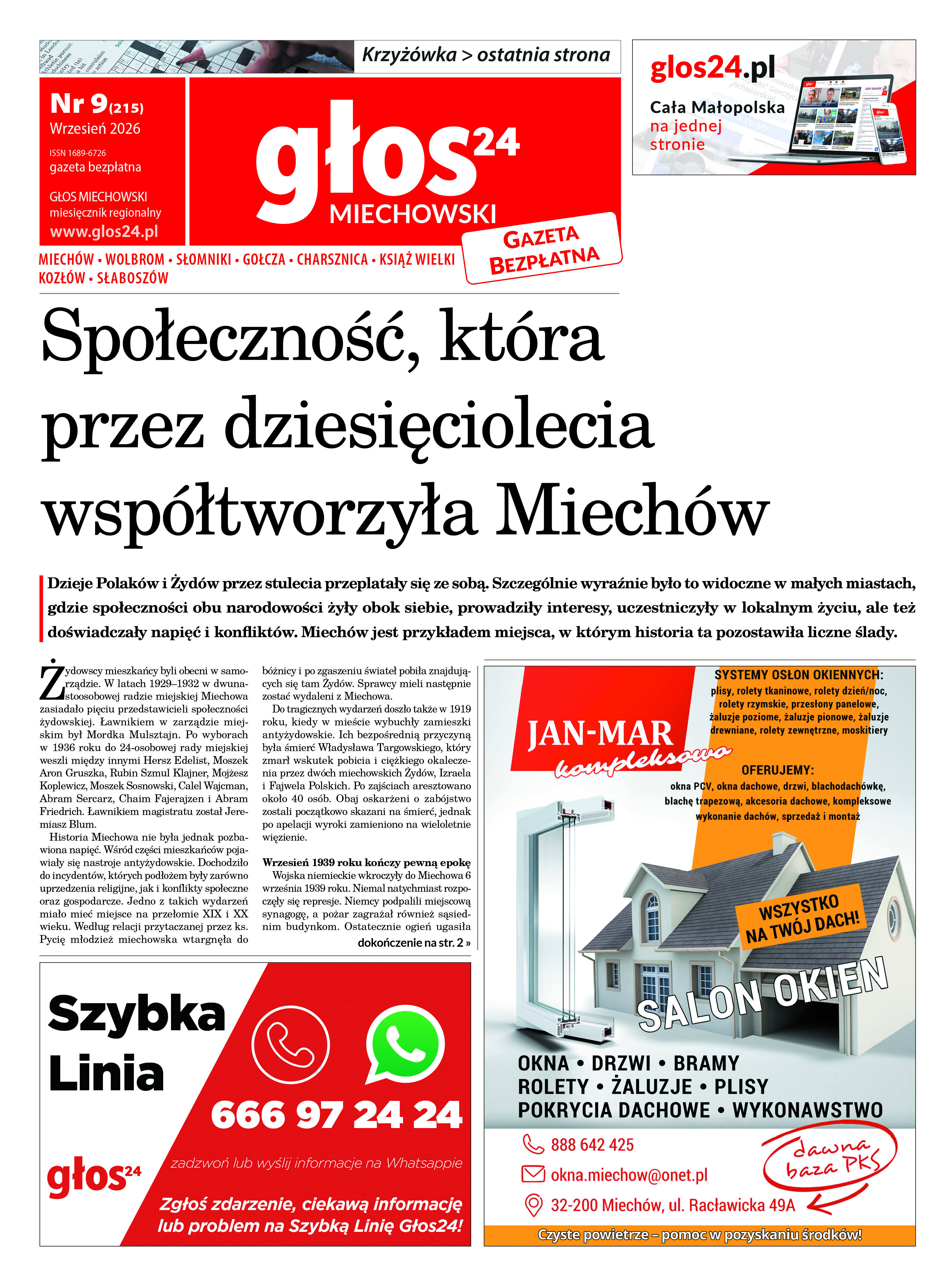 Okładka: Głos Miechowski – Wrzesień 2026