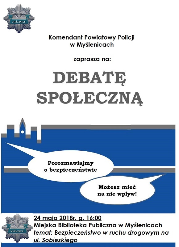Myślenicka policja zaprasza na debatę społeczną