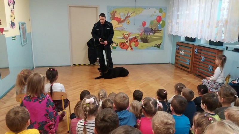 Policyjny pies odwiedził bielskich przedszkolaków