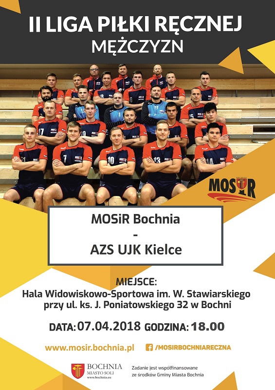 MOSiR z Bochni zaprasza (7 kwietnia) na mecz II. ligi piłki ręcznej mężczyzn