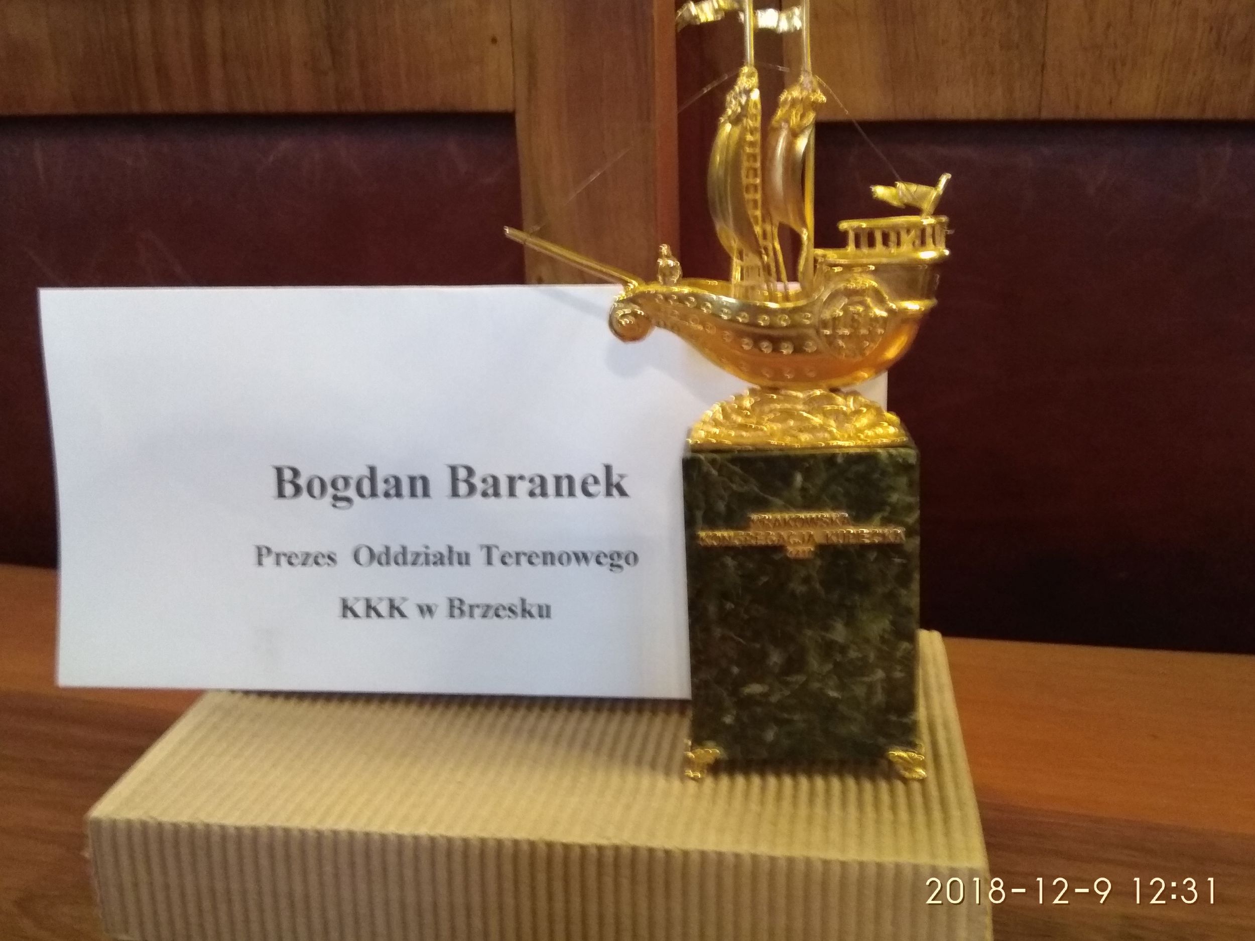 Brzesko: Złota Koga dla Bogdana Baranka