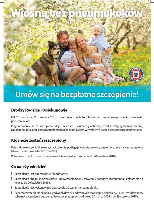 Bezpłatne szczepienia przeciw pneumokokom