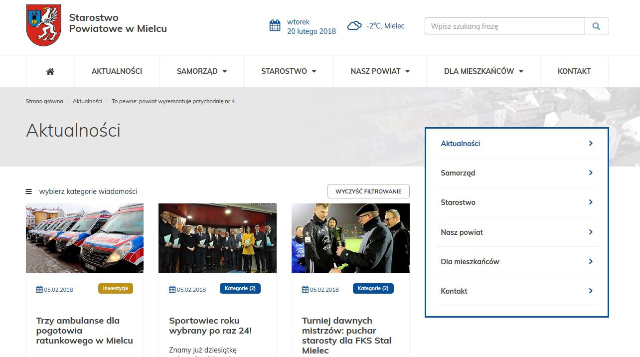 Powiat Mielecki: Nowa wersja strony starostwa