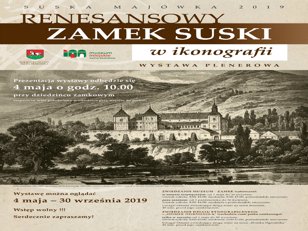 Zamek suski w historycznych odsłonach na wystawie plenerowej