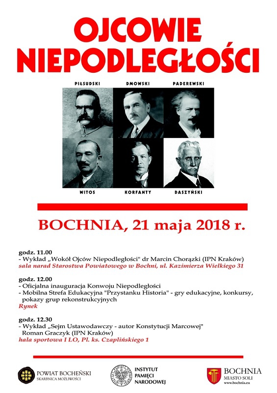 Bochnia 21 maja - ogólnopolska inauguracja akcji „Biało-czerwony szlak. Moja Niepodległa”
