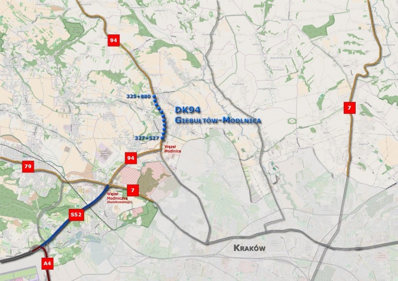 Otwarto przetarg na projekt i rozbudowę DK94, na odcinku Modlnica-Giebułtów